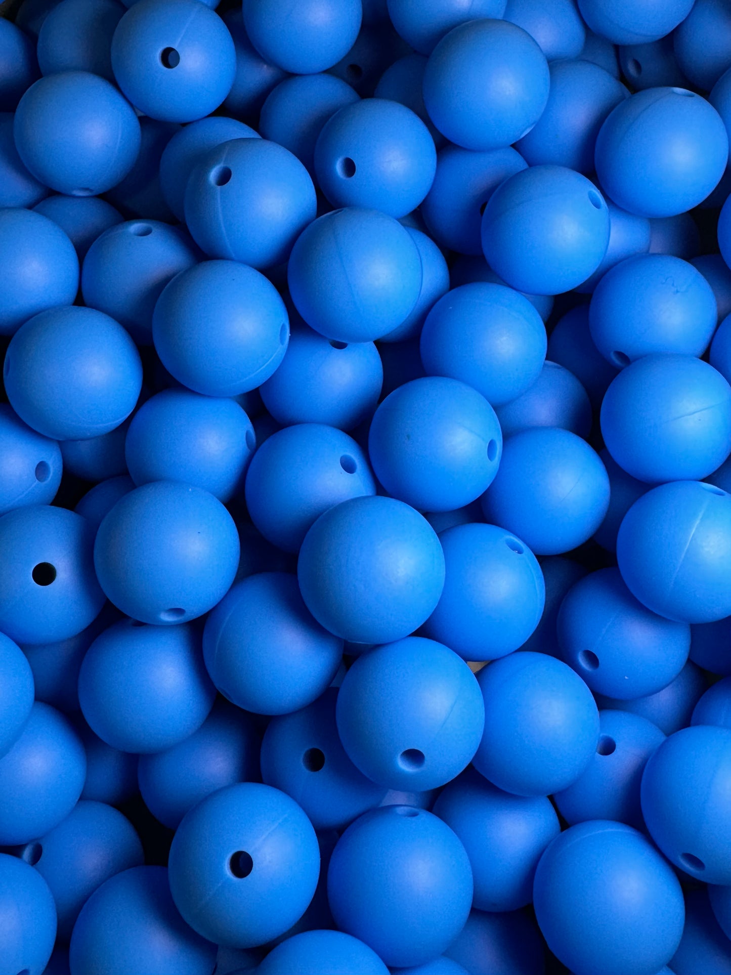 Neon Blue 15mm Solid Color Silicone Bead