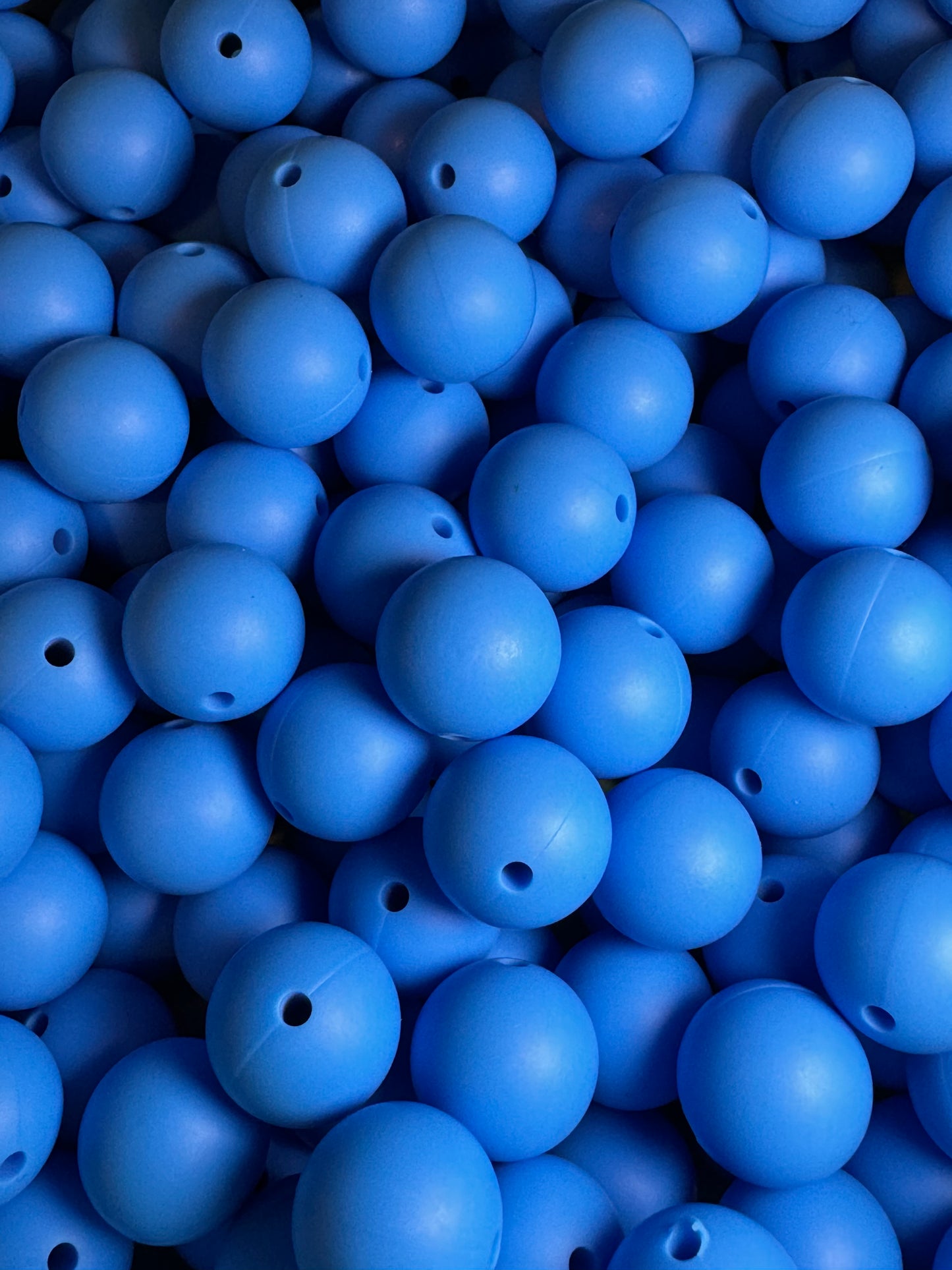 Neon Blue 15mm Solid Color Silicone Bead