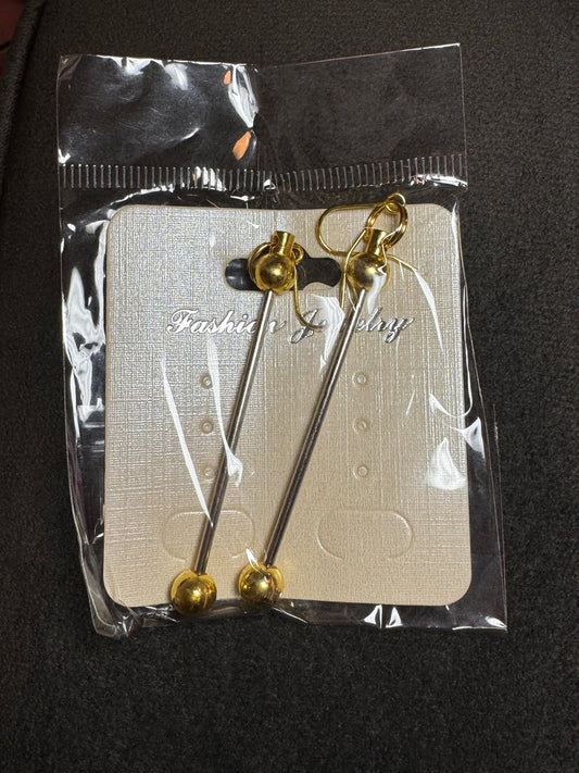 Gold Beadable Earring Bar