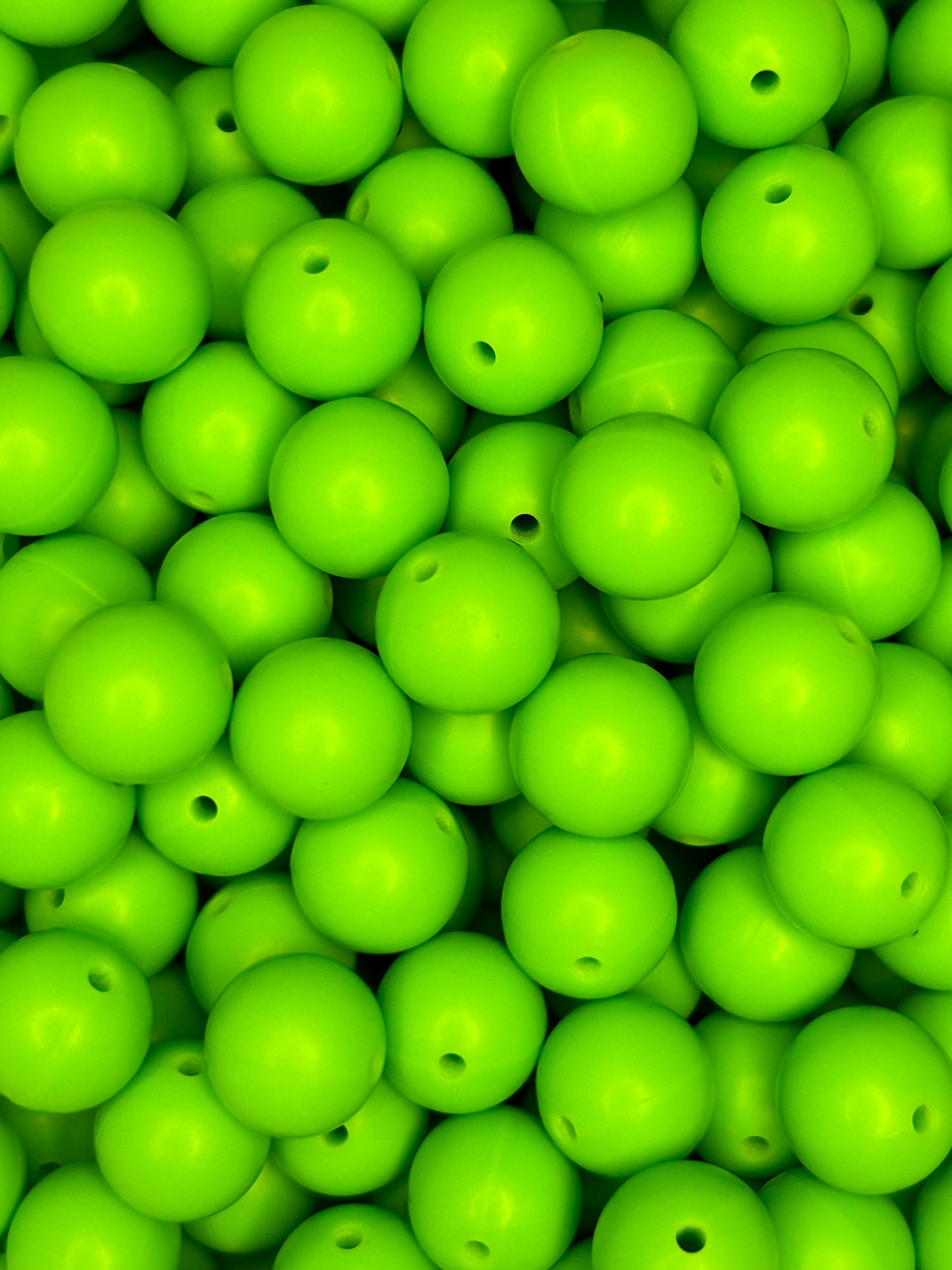 Keylime Green 15mm Solid Color Silicone Bead