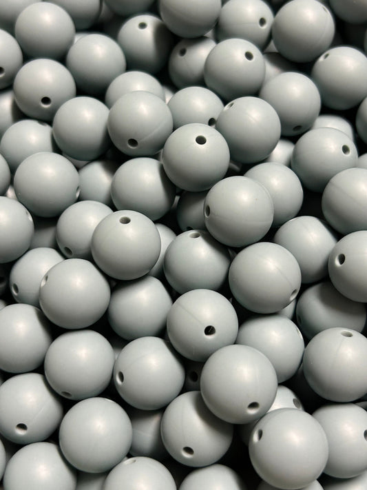 Dark Gray 15mm Solid Color Silicone Bead