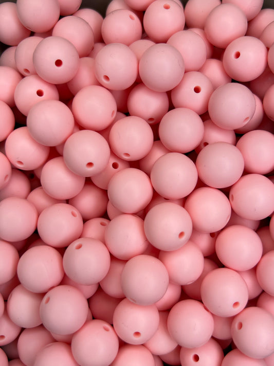 Candy Pink 15mm Solid Color Silicone Bead