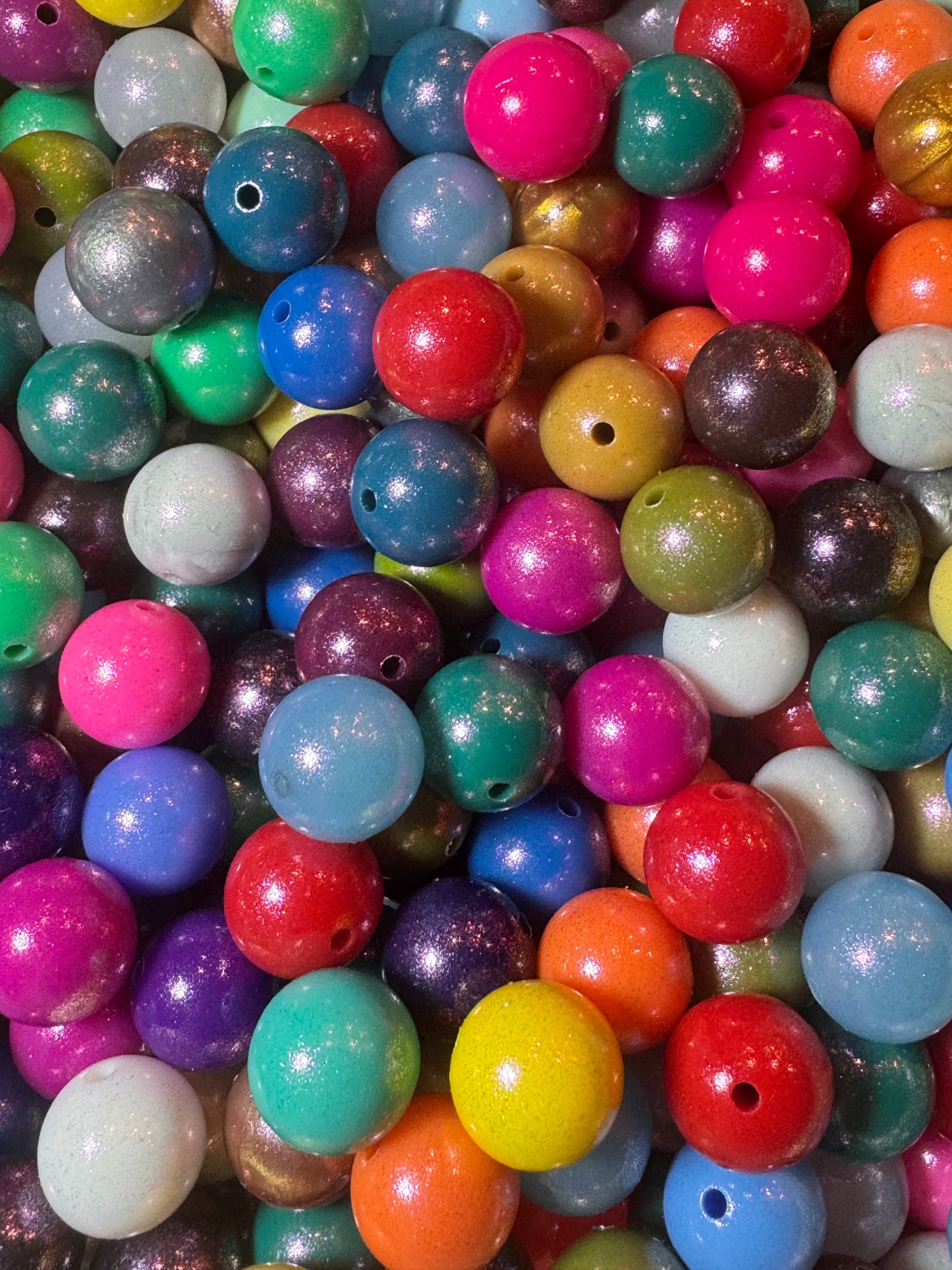 15mm Pearlescent Beads (Mix of 50)