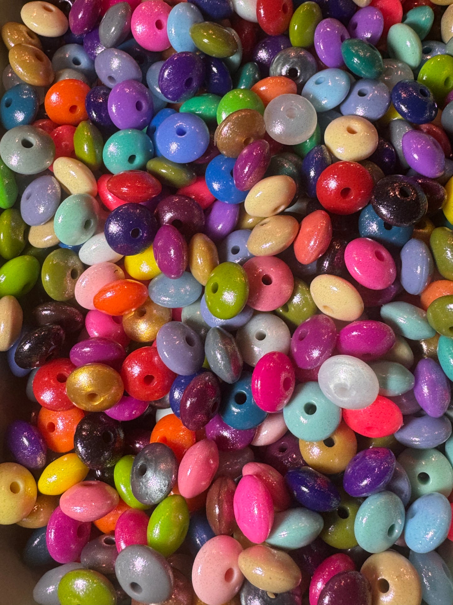 12mm Lentil Pearlescent Beads (Mix of 50)