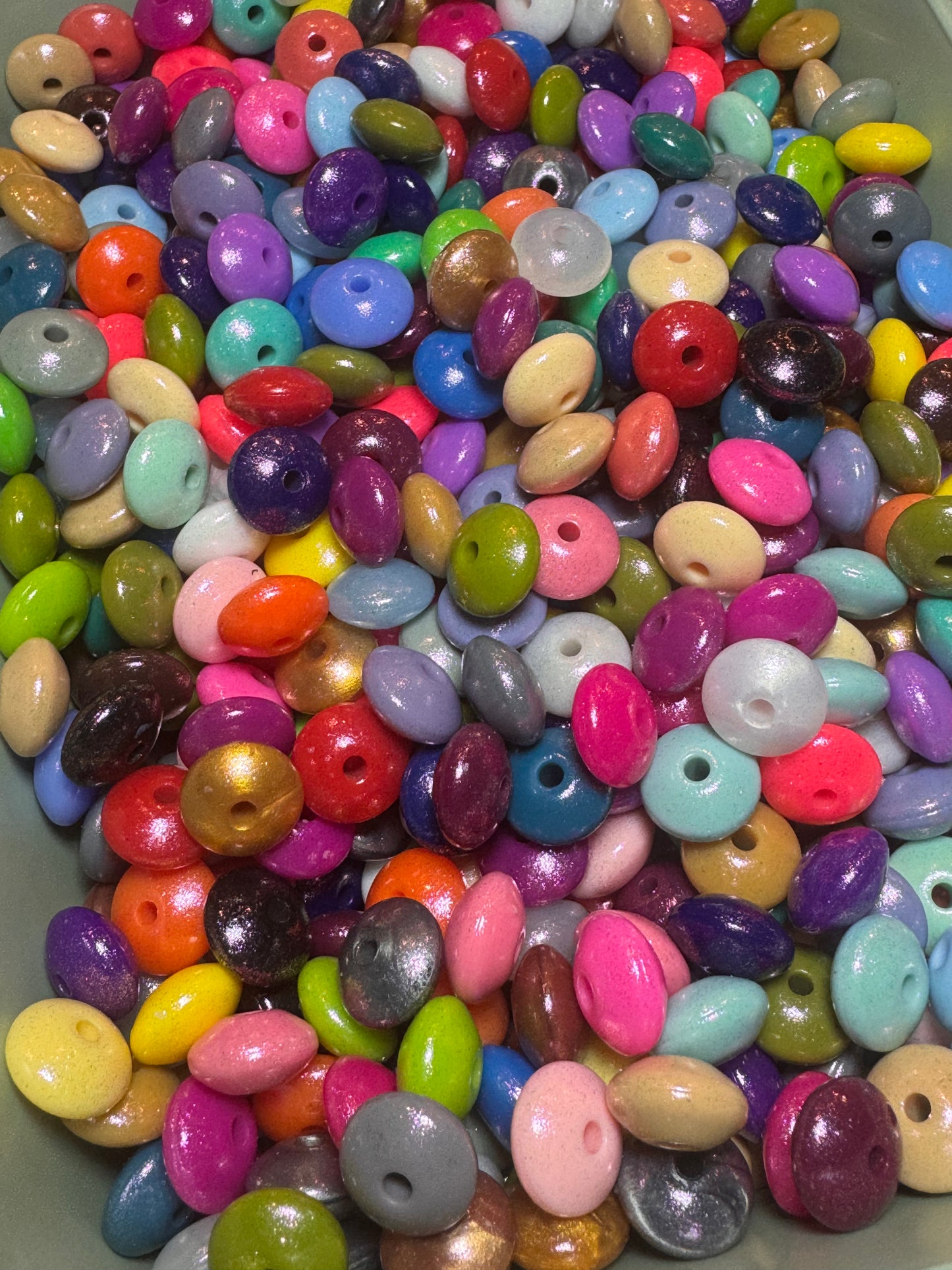 12mm Lentil Pearlescent Beads (Mix of 50)