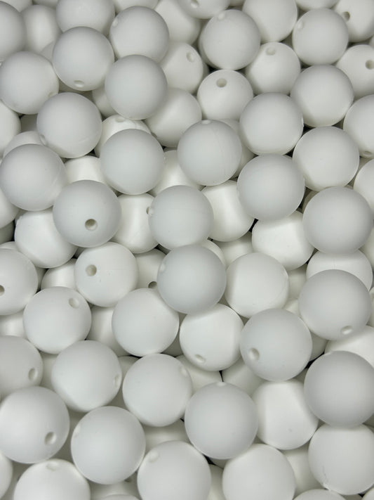 Marshmallow 15mm Solid Color Silicone Bead