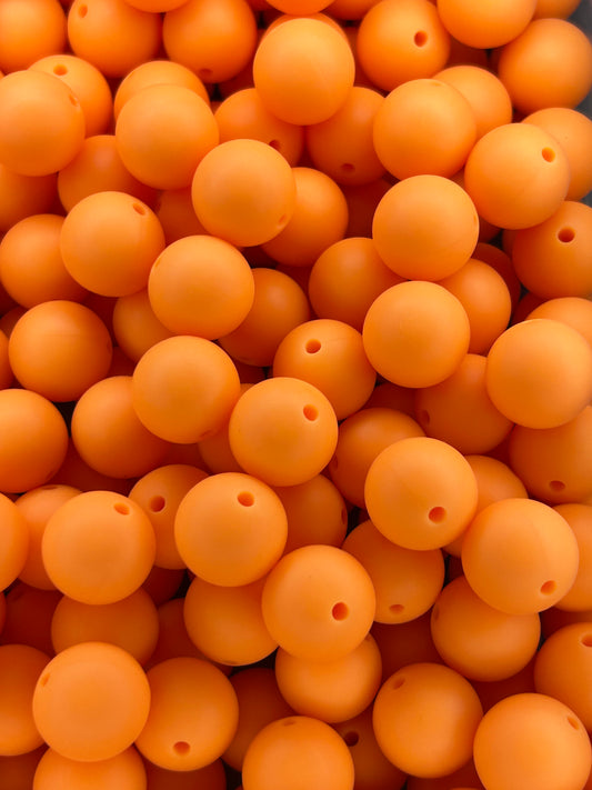 Cadmium Orange Custom 15mm Solid Color Silicone Bead