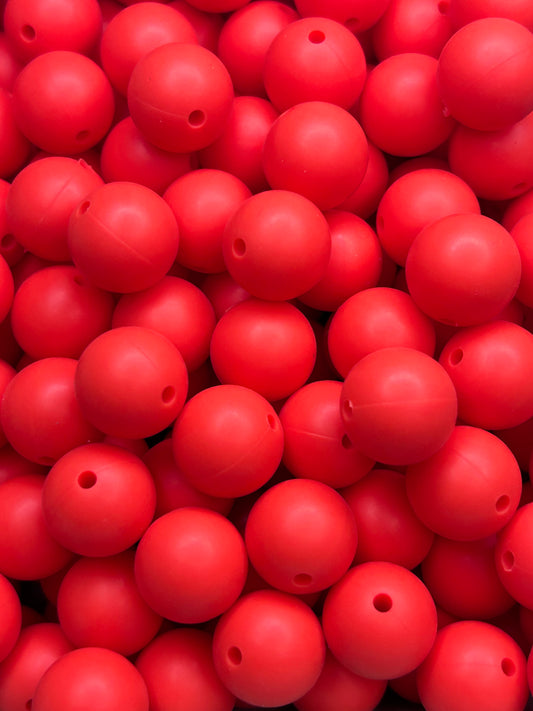 Blood Orange Custom 15mm Solid Color Silicone Bead