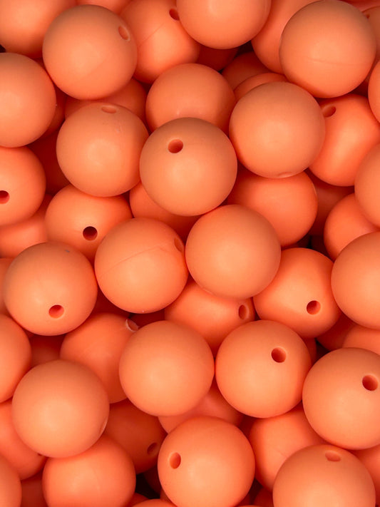 Tangerine Custom 15mm Solid Color Silicone Bead