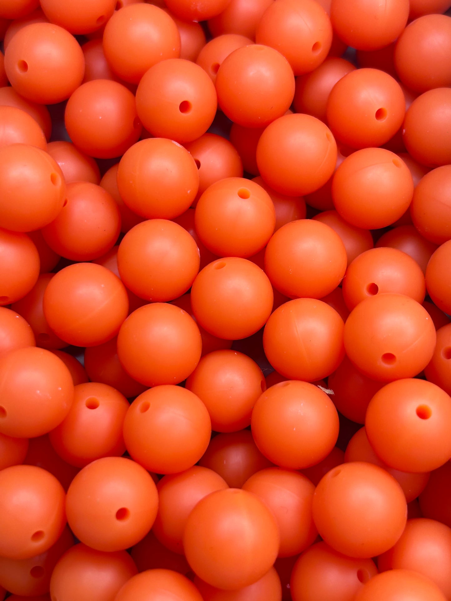 Fire Orange 15mm Solid Color Silicone Bead