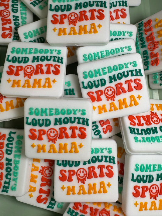 Somebody’s Loud Mouth Sports Mama Silicone Focal