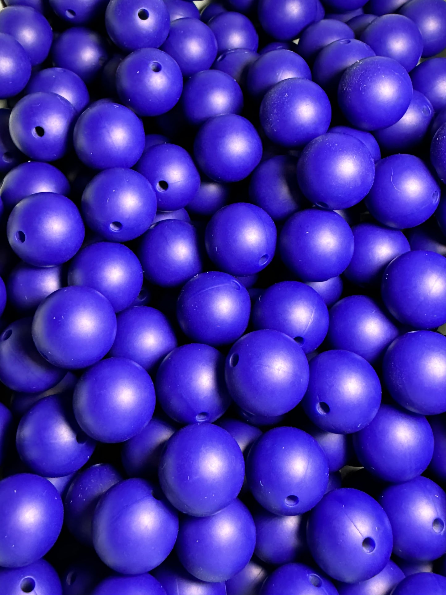 Midnight Blue 15mm Solid Color Silicone Bead