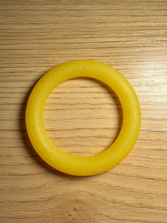 Neon Yellow Glitter 65mm Glitter Silicone Ring