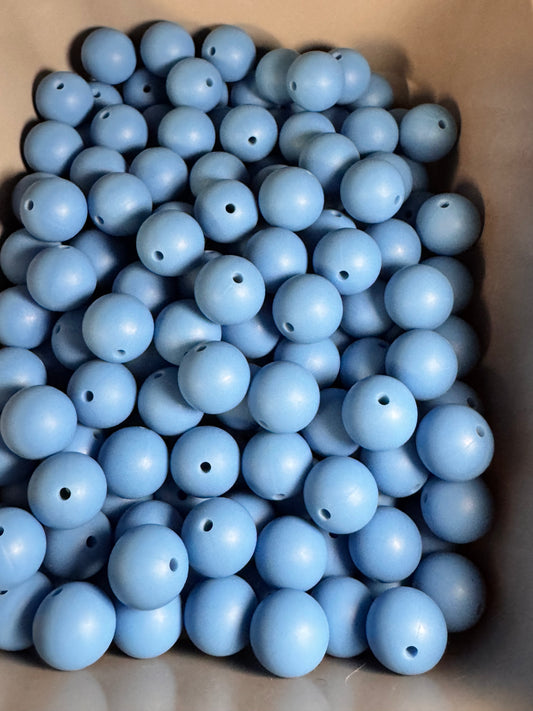 Blueberry 15mm Solid Color BeadSilicone Bead