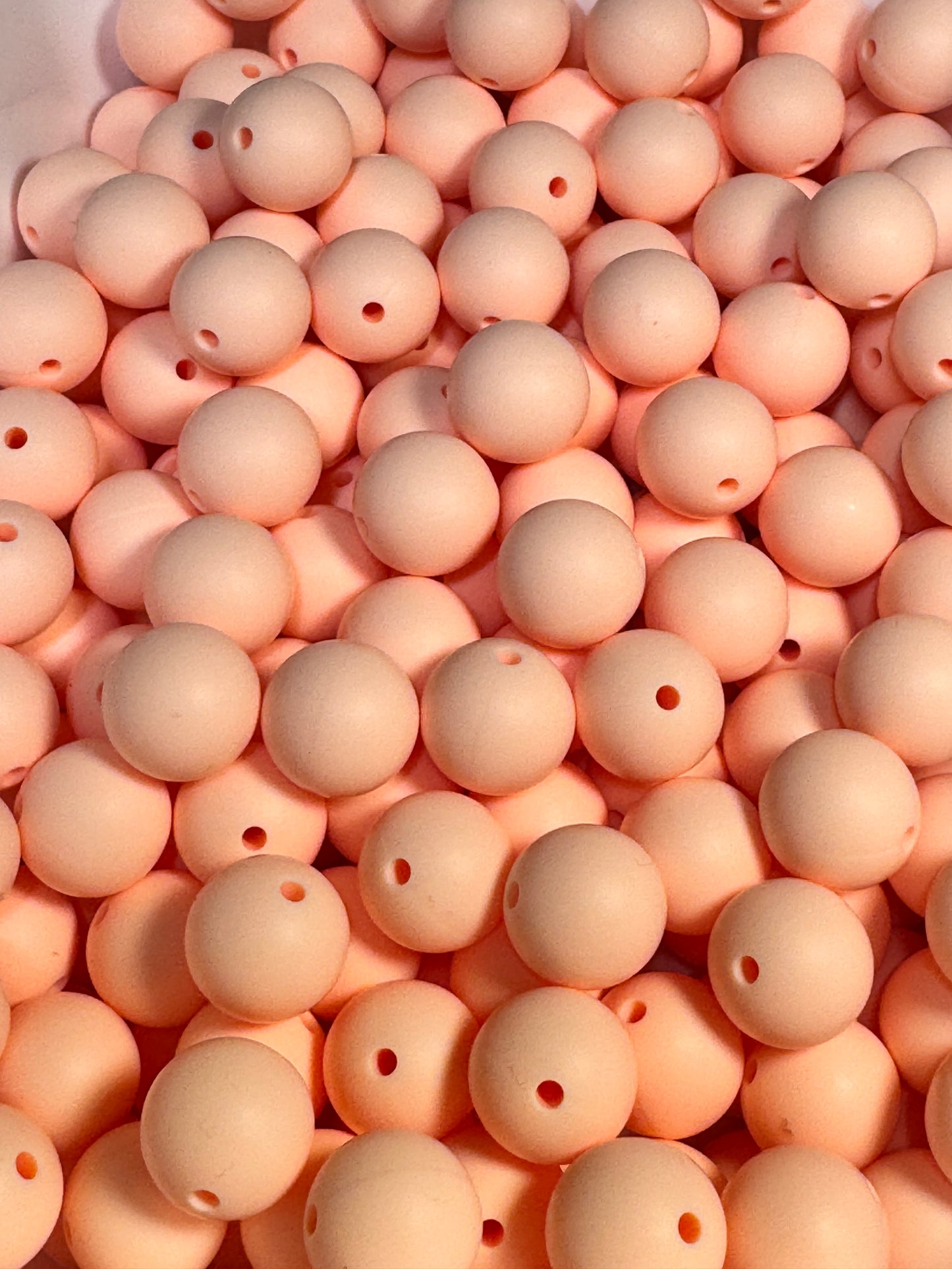 Peachy Pink 15mm Solid Color Silicone Bead