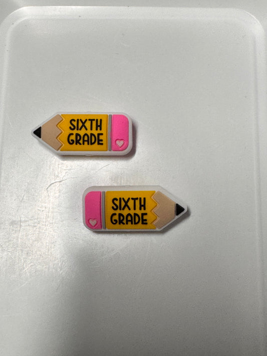 Sixth Grade Pencil Silicone Focal