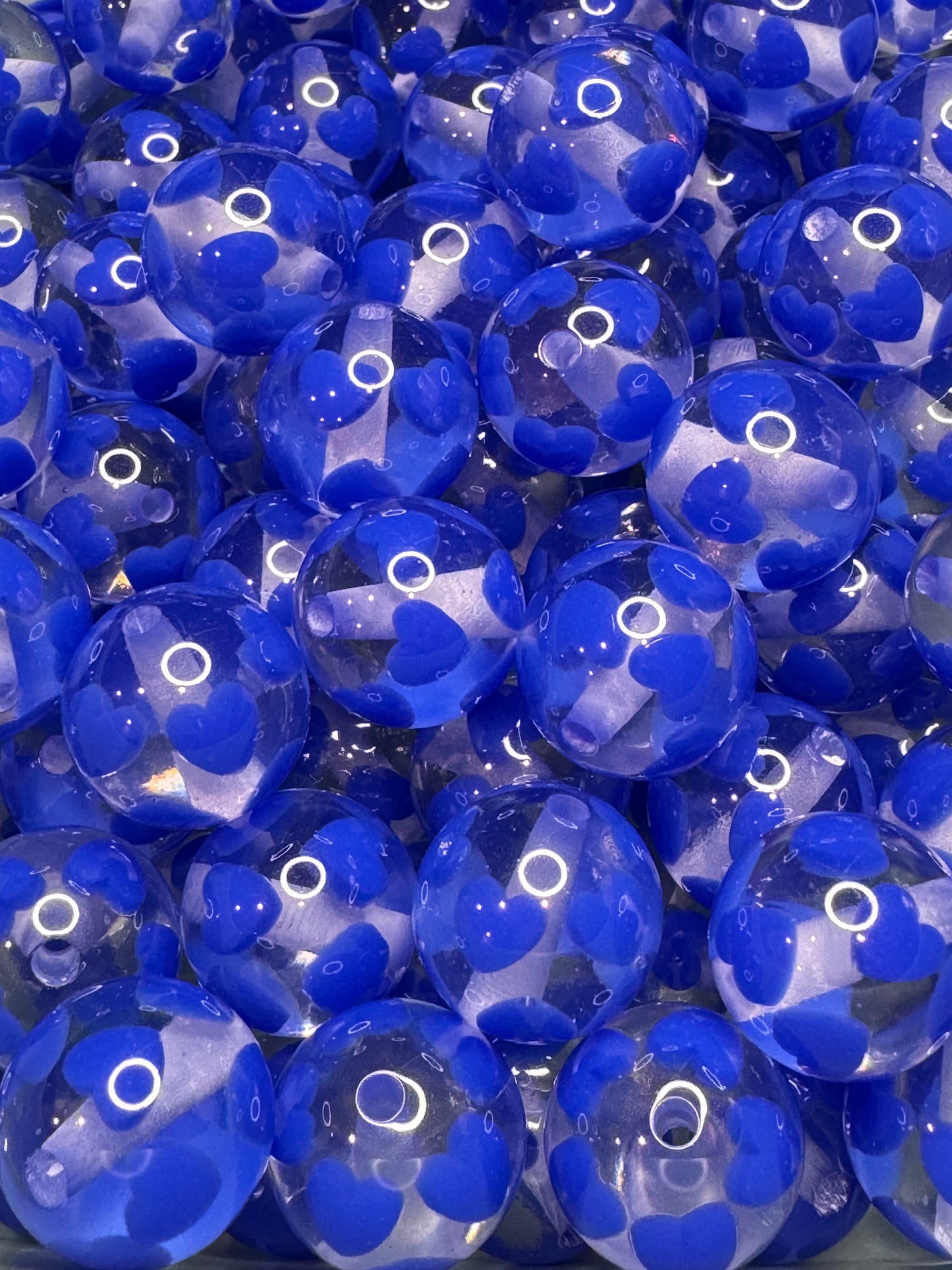 Blue Heart 20mm Acrylic Beads