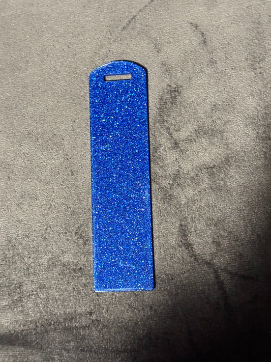 Blue Glitter Acrylic Bookmark