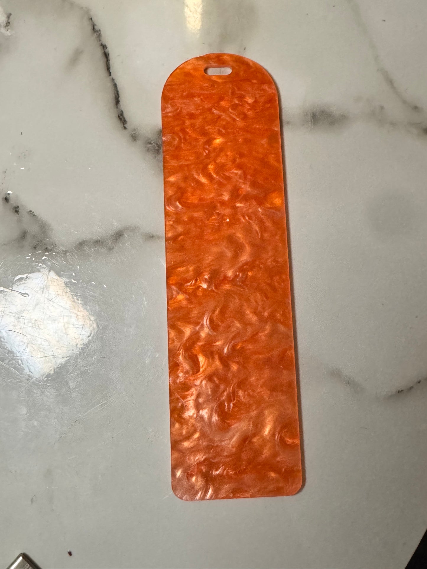 Orange Pearl Acrylic Bookmark