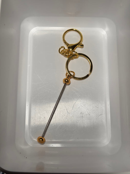 Gold Beadable Keychain Bar