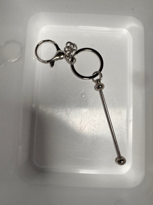 Silver Beadable Keychain Bar