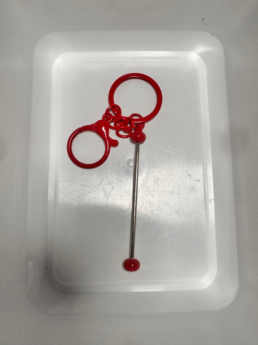 Red Beadable Keychain Bar