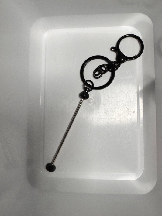 Black Beadable Keychain Bar