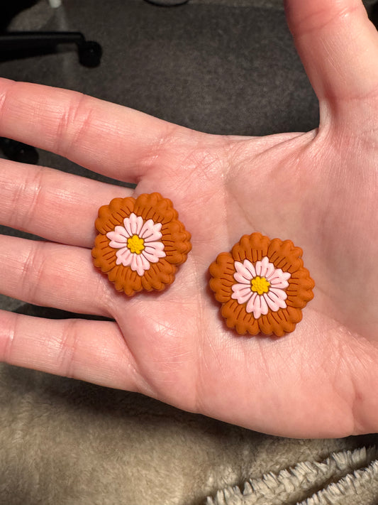 Burnt Orange Flower Silicone Focal