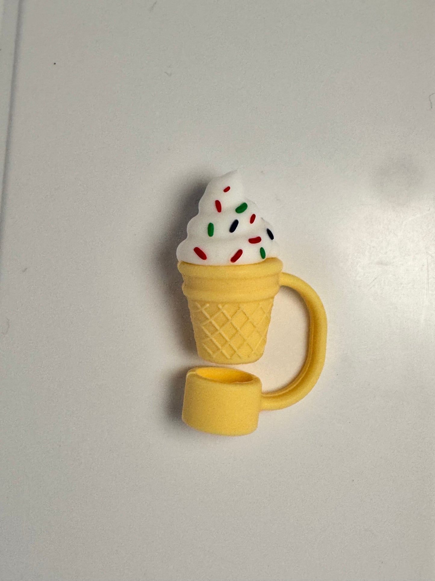 Ice Cream Cone 3D Straw Topper