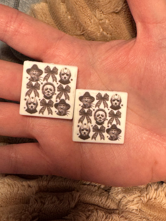 Black and White Horror Boys Printed Silicone Focal