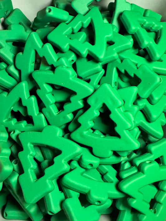 Green Acrylic Christmas Tree Beads