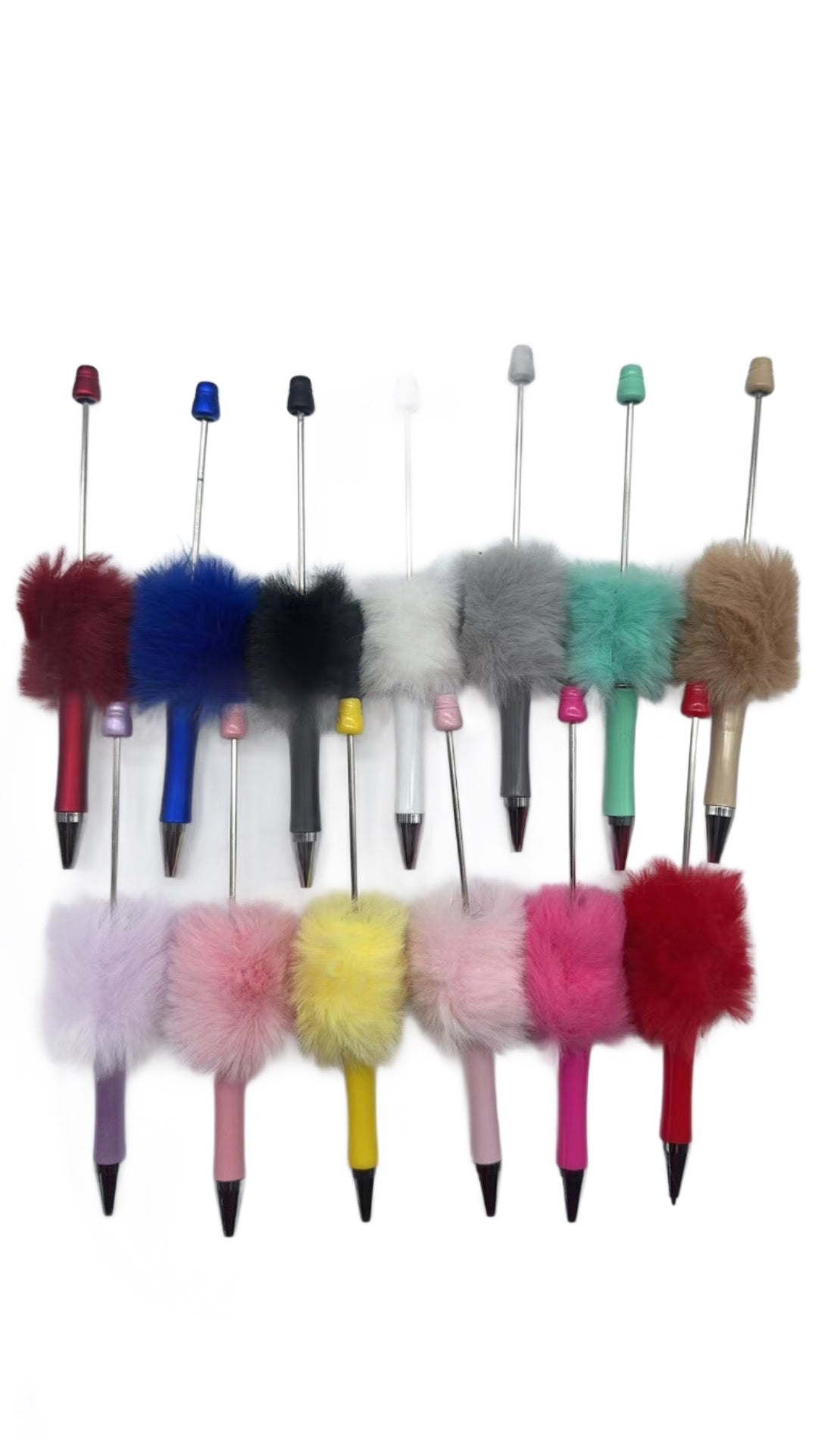 Fuzzy Plush Beadable Plastic Pen