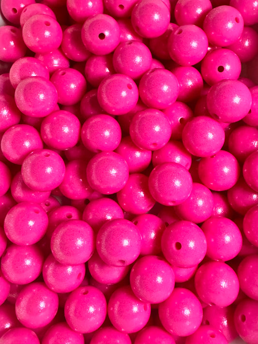 Bright Pink 15mm Shimmery Bead