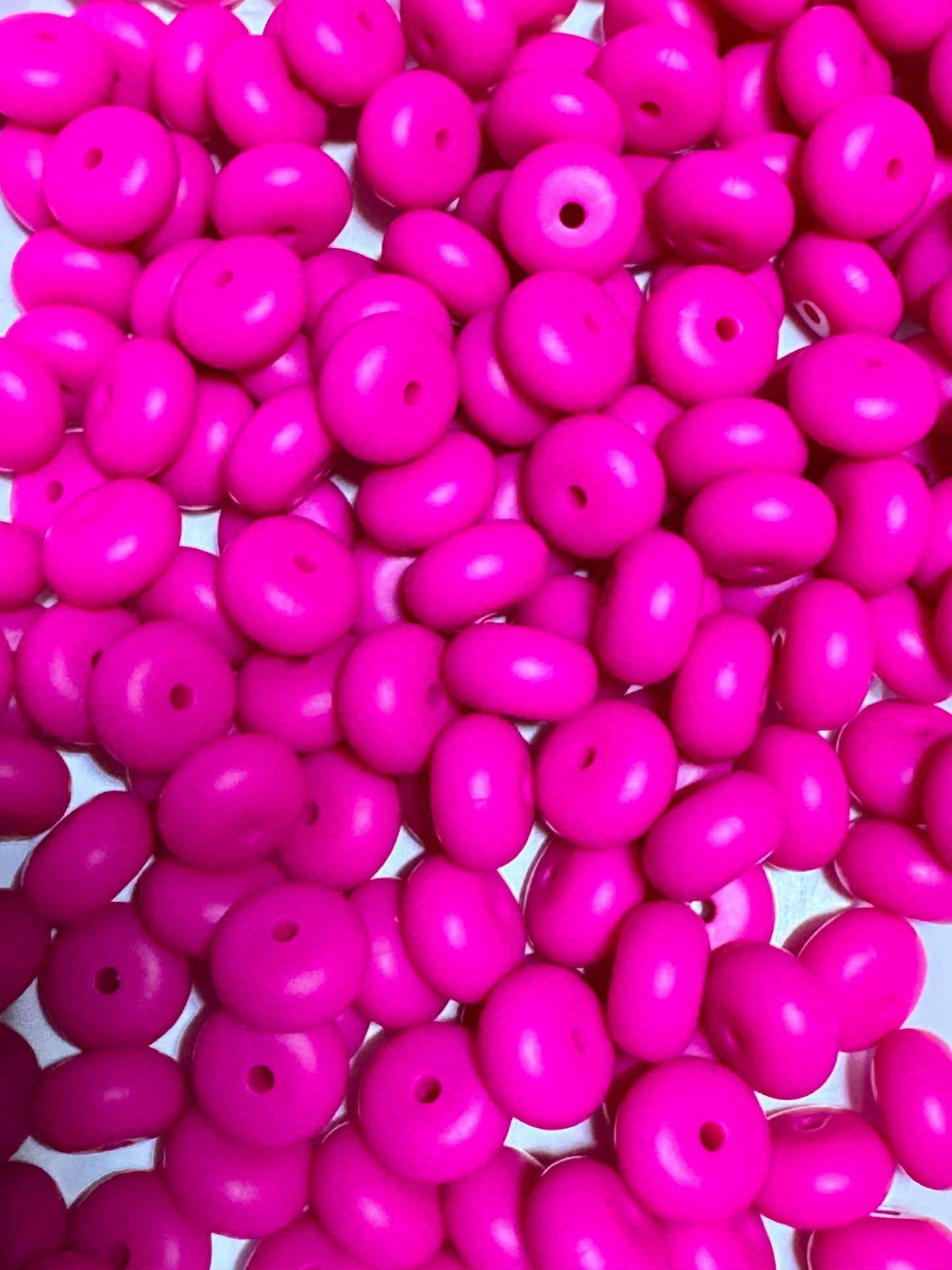 Magenta 14mm Solid Color Abacus Silicone Beada