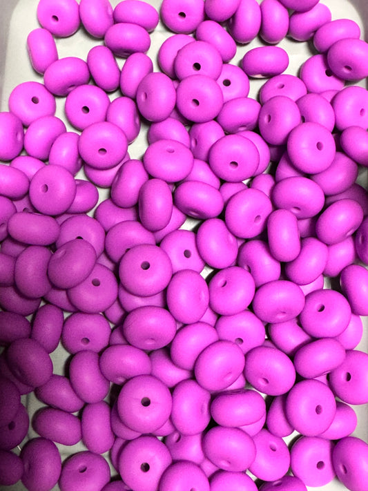 Purple 14mm Solid Color Abacus Silicone Bead