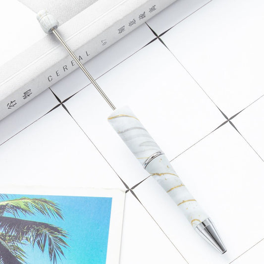 White Marble Printed Plastic Pens