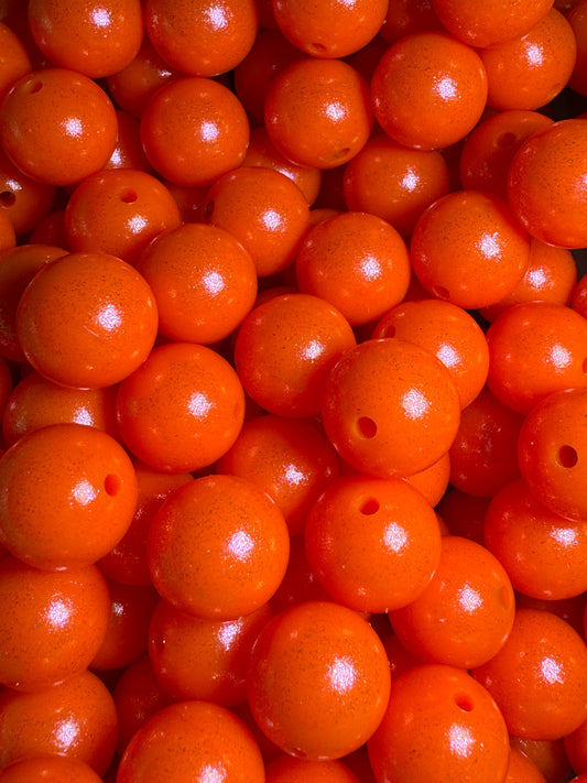 Bright Orange 15mm Shimmery Bead