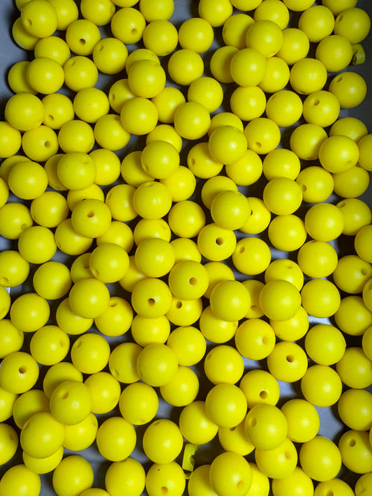 Sunshine Yellow 9mm Silicone Beads