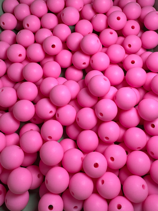 Bubblegum Pink 12mm Solid Color Round Bead