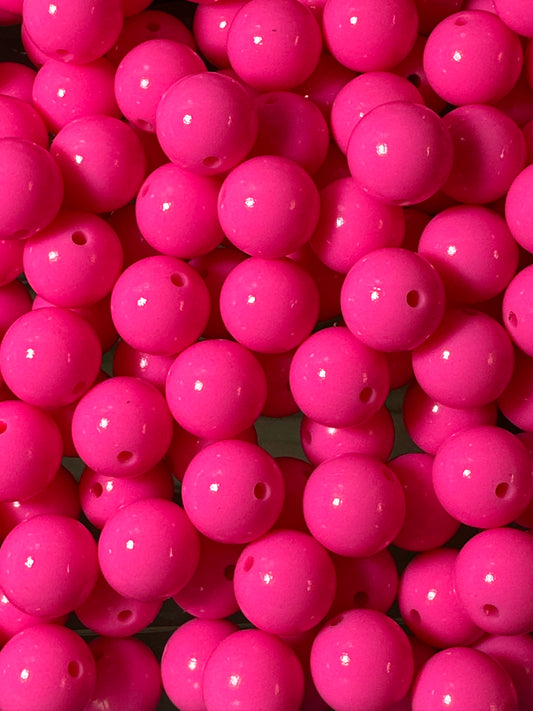 Bright Pink 15mm Liquid Bead