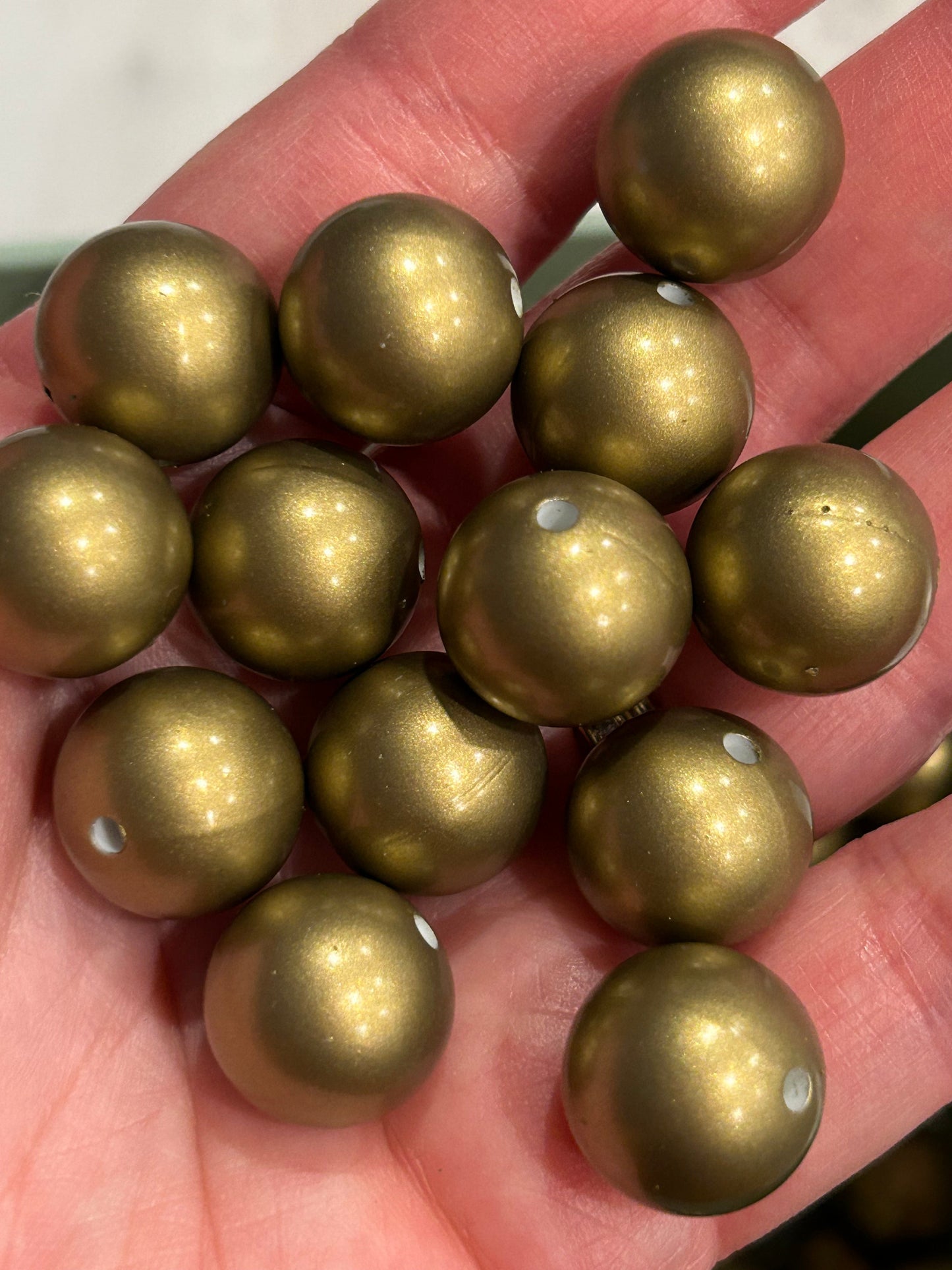 Antique Gold 15mm Metallic Solid Color Silicone Bead