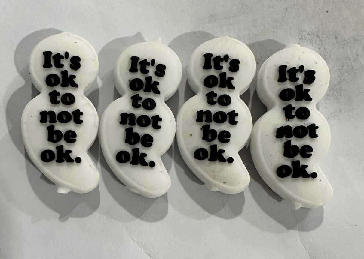 Green Semicolon It’s Ok to Not Be Okay Custom Silicone Focal