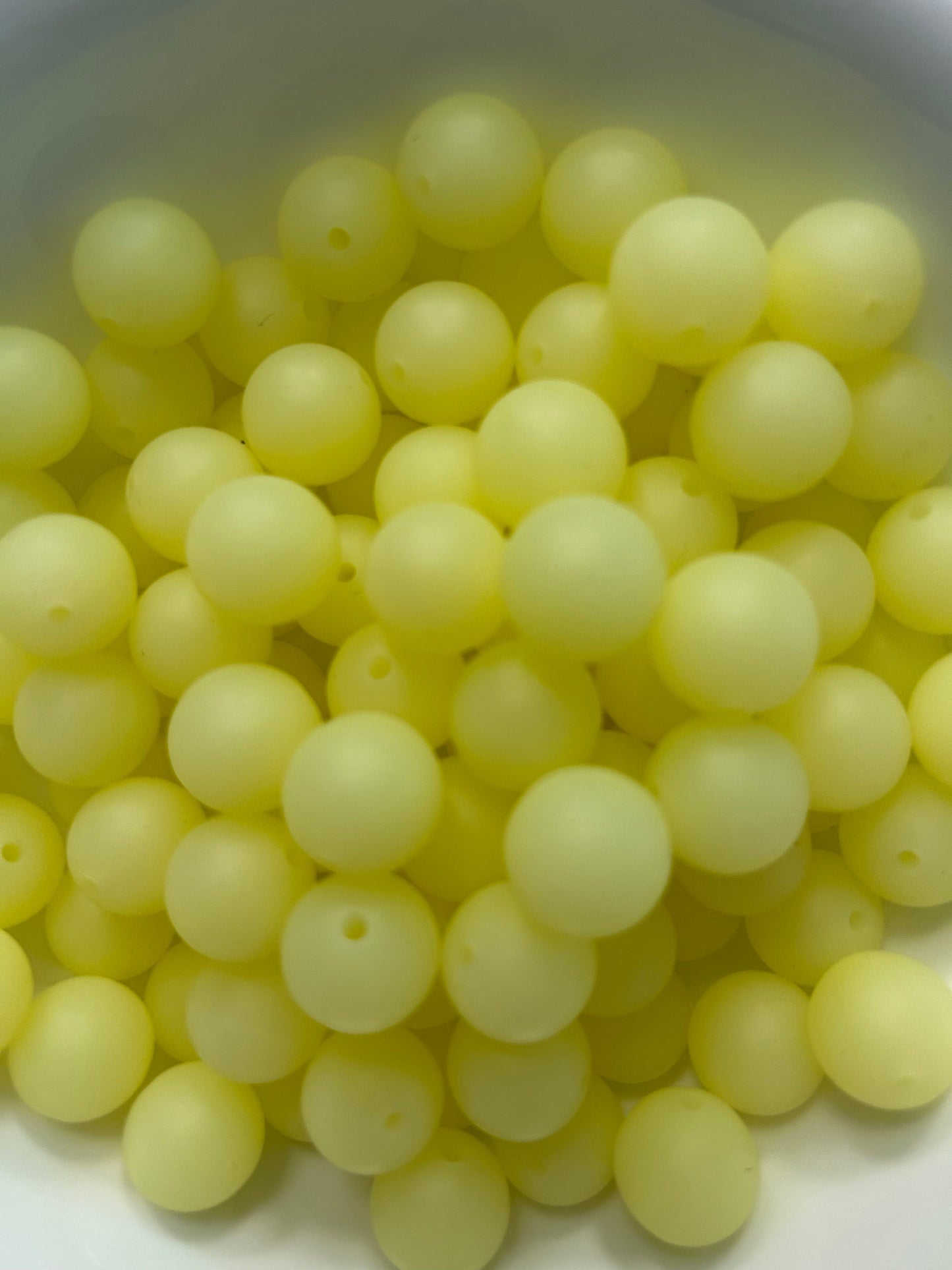 Yellow Glow in the Dark Neon 15mm Silicone bead