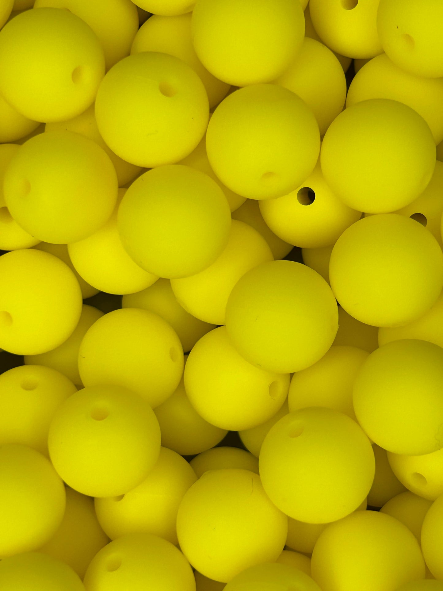 Safety Yellow Custom 15mm Solid Color Silicone Bead