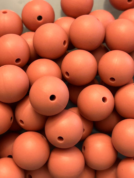 Clay 15mm Solid Color Silicone Bead