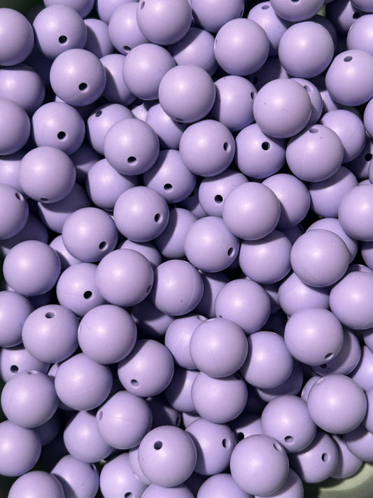 Taro Purple 15mm Solid Color Silicone Bead