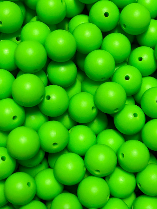 Green Apple 15mm Solid Color Silicone Bead