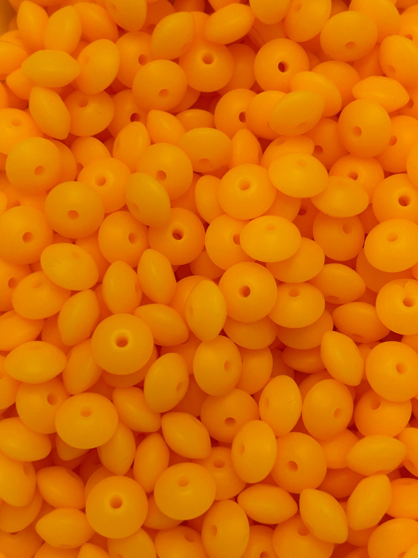 Orange 12mm Glow in the Dark Neon Lentil Bead