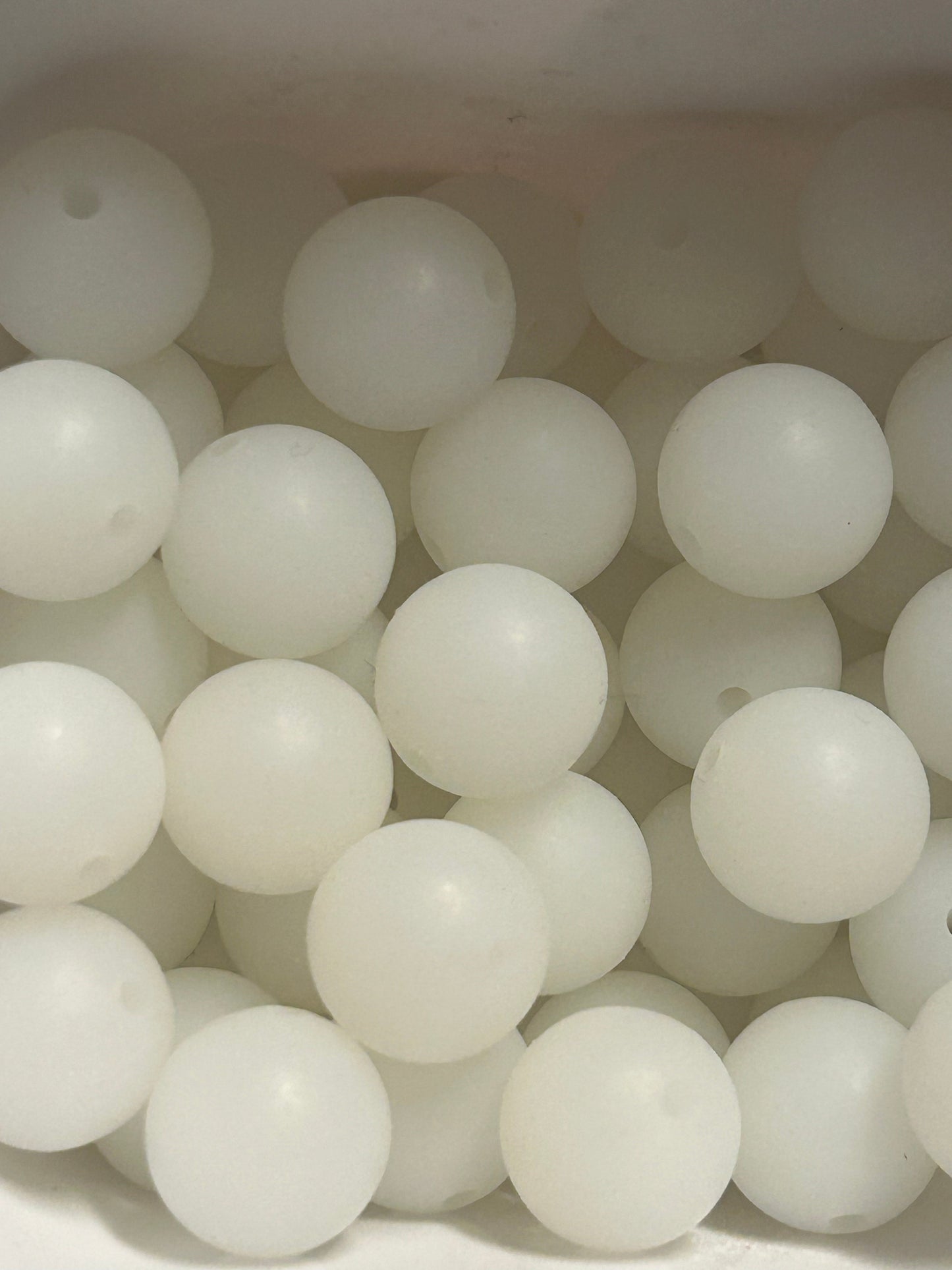 White Glow in the Dark Neon 15mm Silicone bead