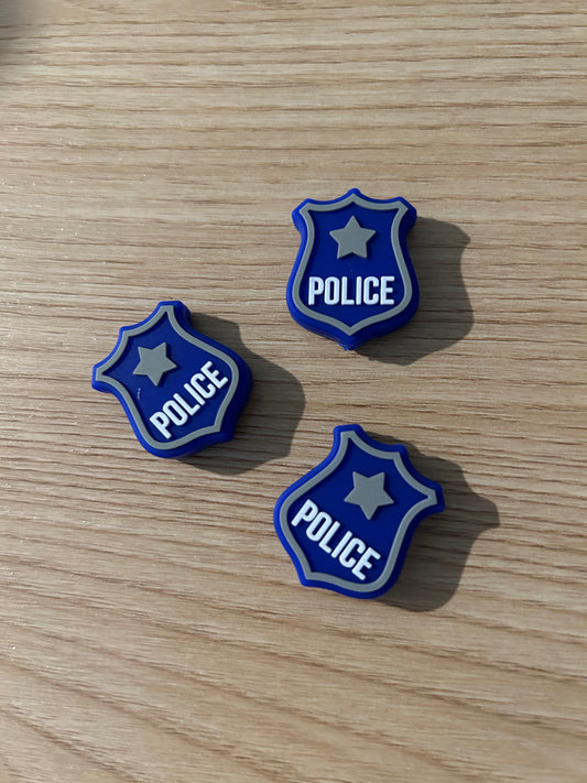 Police Badge with Star Silicone Focal